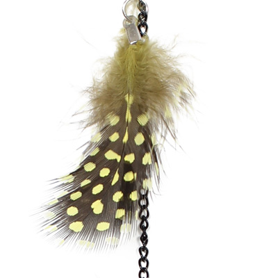 Zac's Alter Ego - Aprox. 37.5cm Polka Dot Feather & Chain Haarverlängerung - Gelb